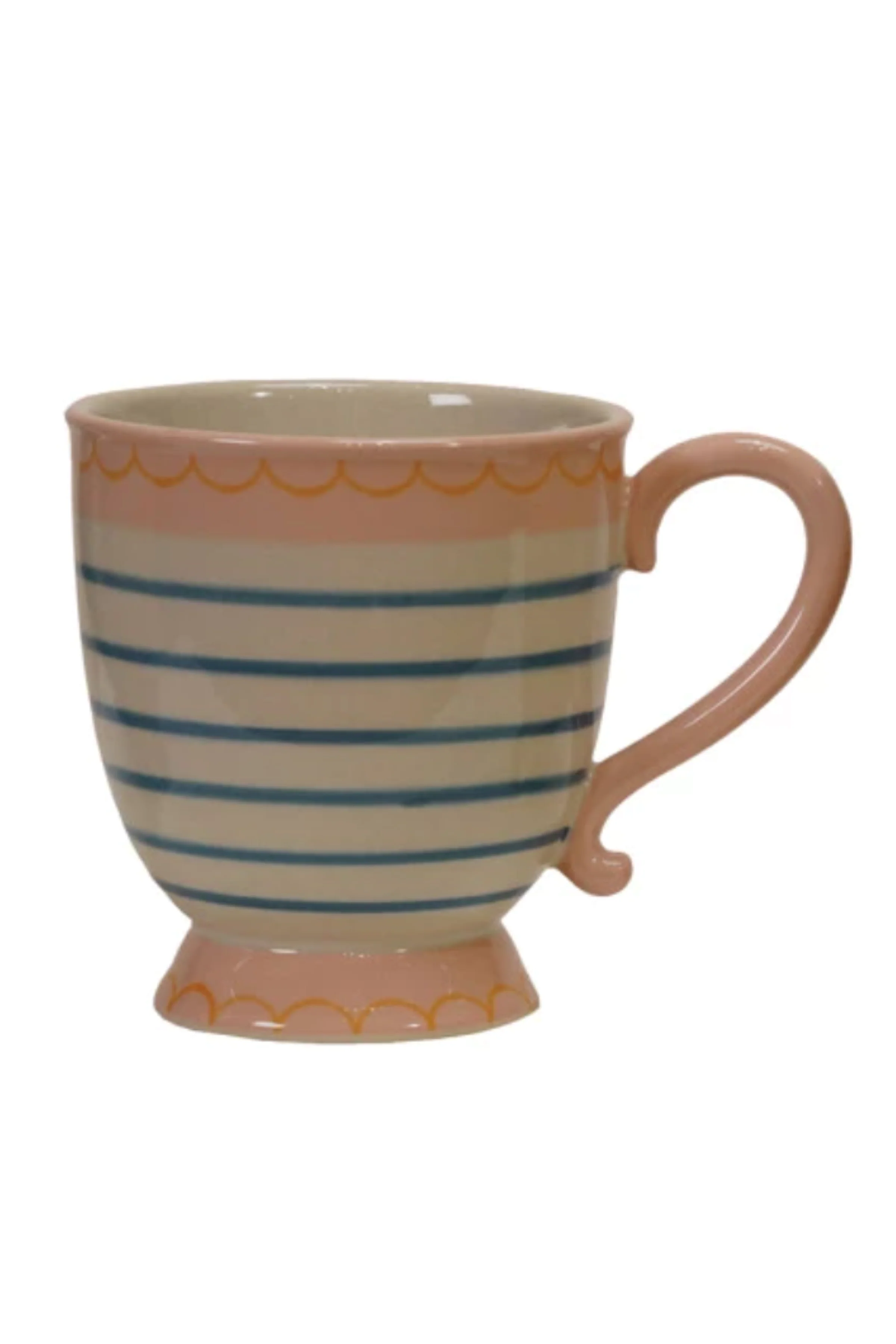 10 oz. Hand-Painted Stoneware Footed Mug, 4 Styles - Image 3