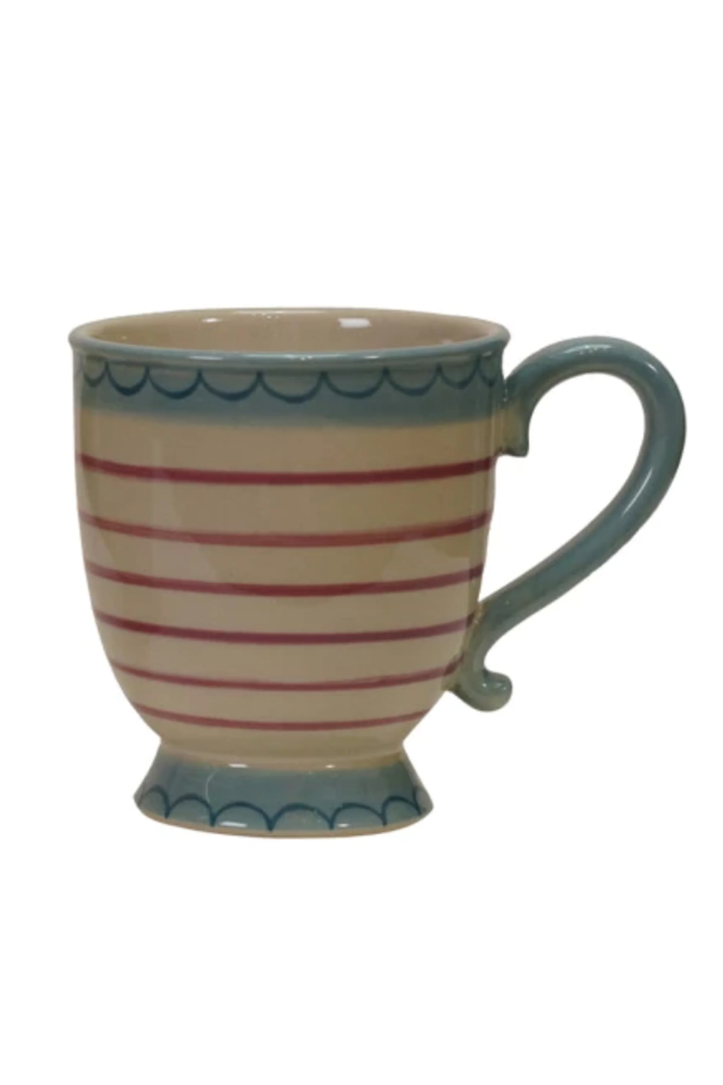 10 oz. Hand-Painted Stoneware Footed Mug, 4 Styles - Image 4
