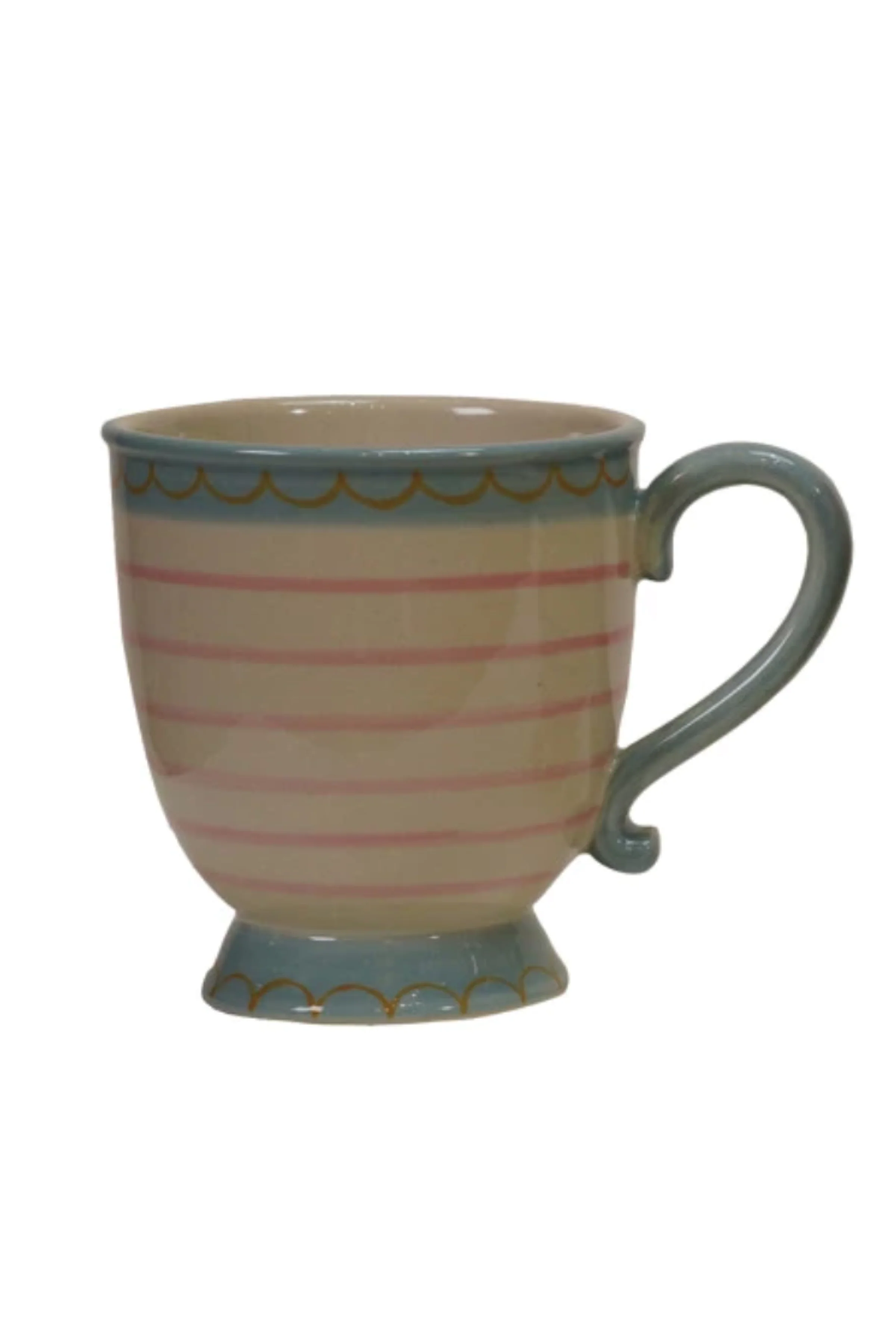 10 oz. Hand-Painted Stoneware Footed Mug, 4 Styles - Image 5