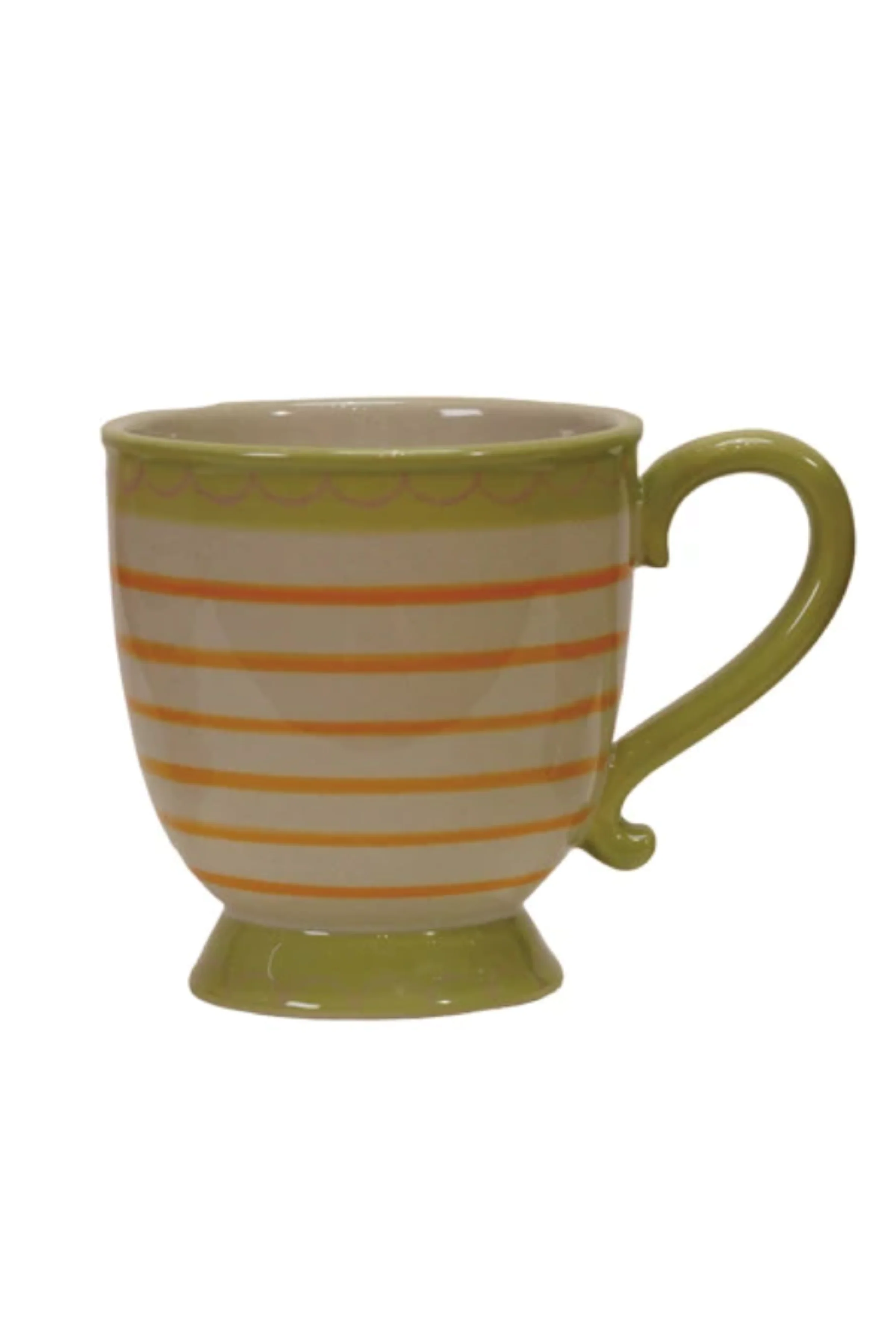 10 oz. Hand-Painted Stoneware Footed Mug, 4 Styles - Image 6
