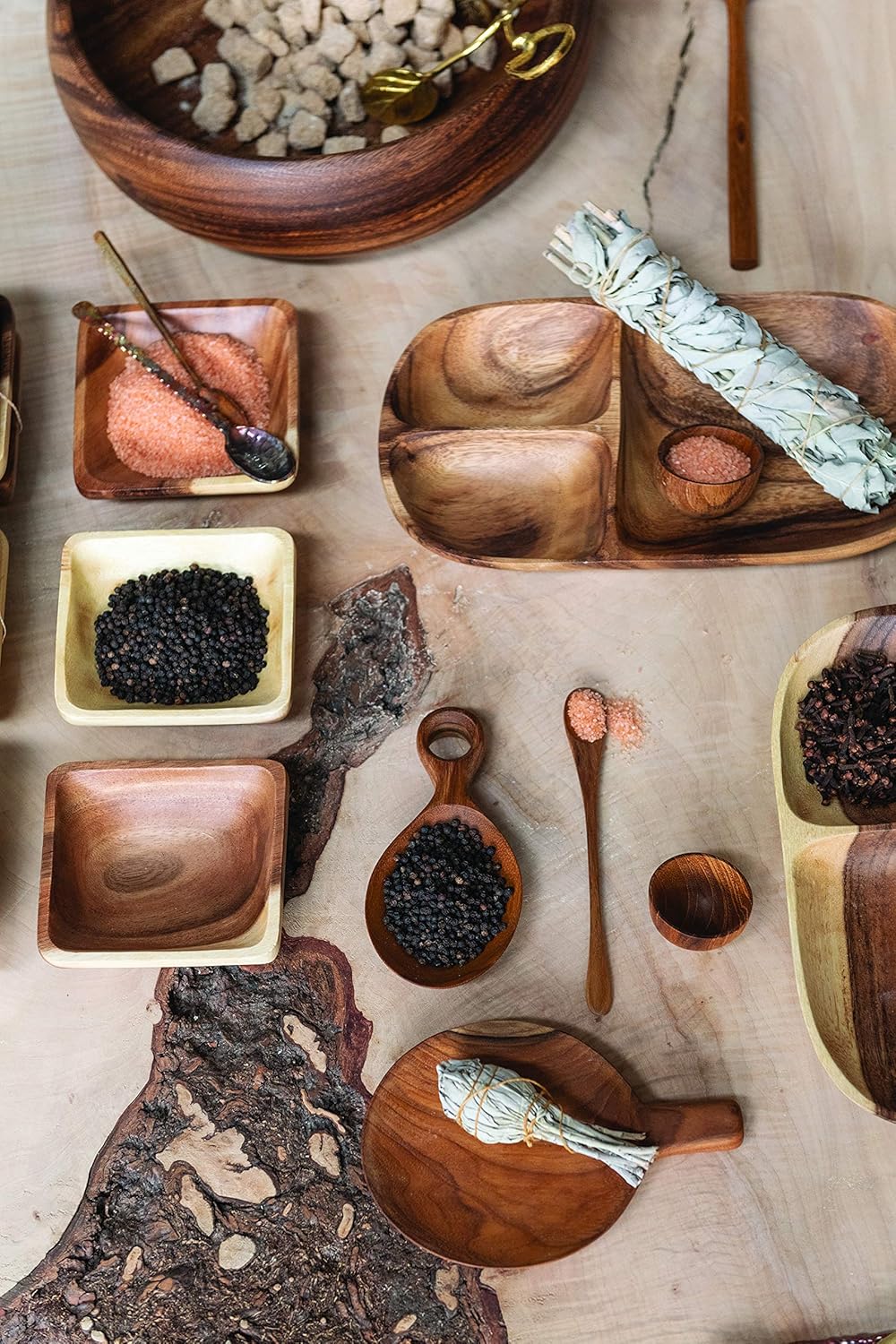 Acacia Wood Bowls Set Of 3 - Image 2
