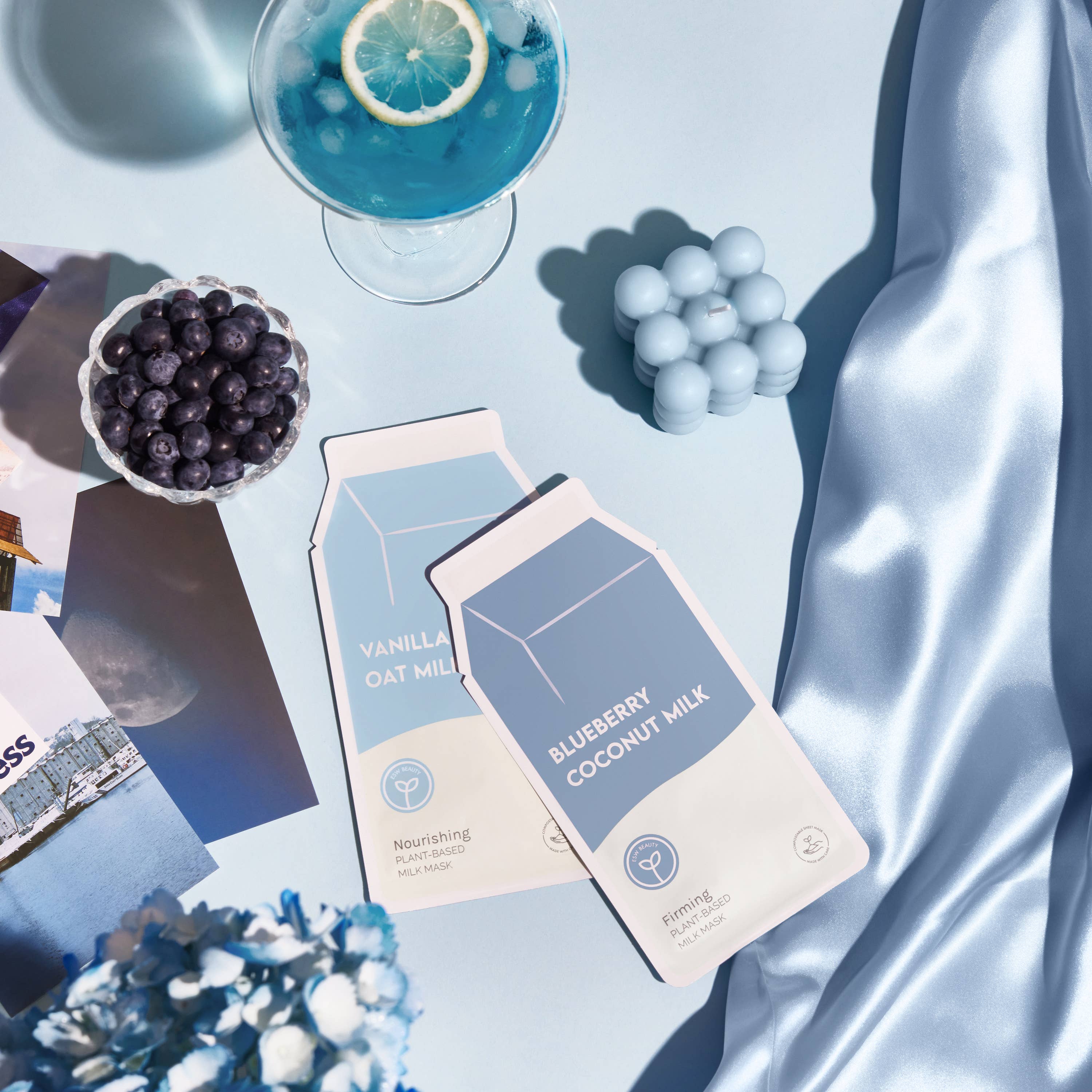 ESW BEAUTY - Blueberry Coconut Milk Firming Plant-Based Milk Mask - Image 5