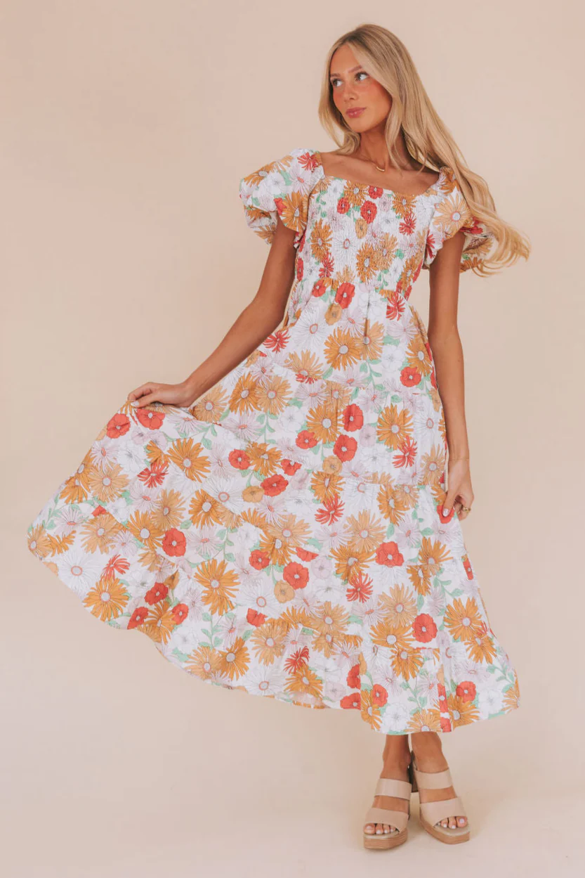 Flowing Flowers Dress - Image 5