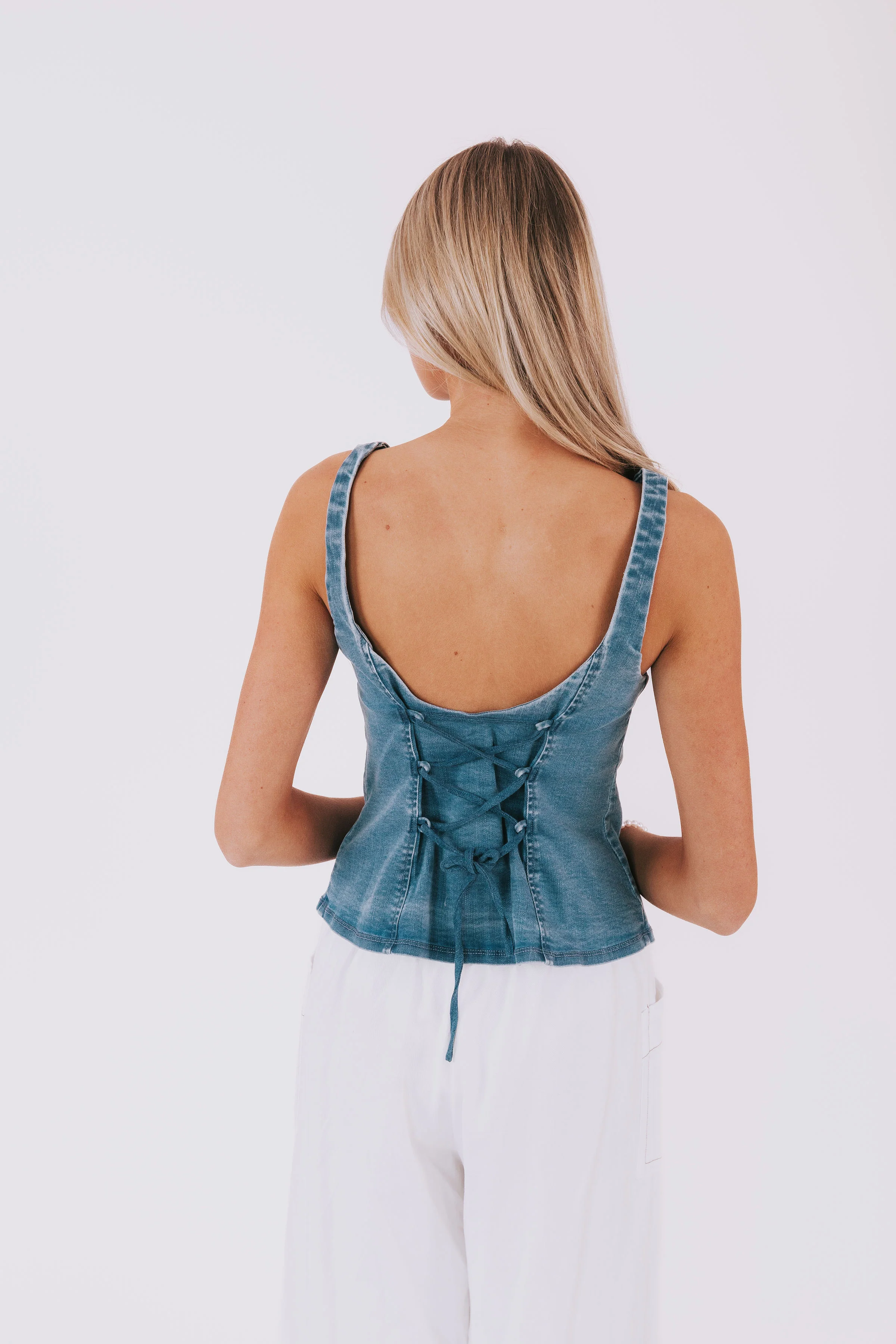 FREE PEOPLE - A Moment In Time Denim Vest - Image 5