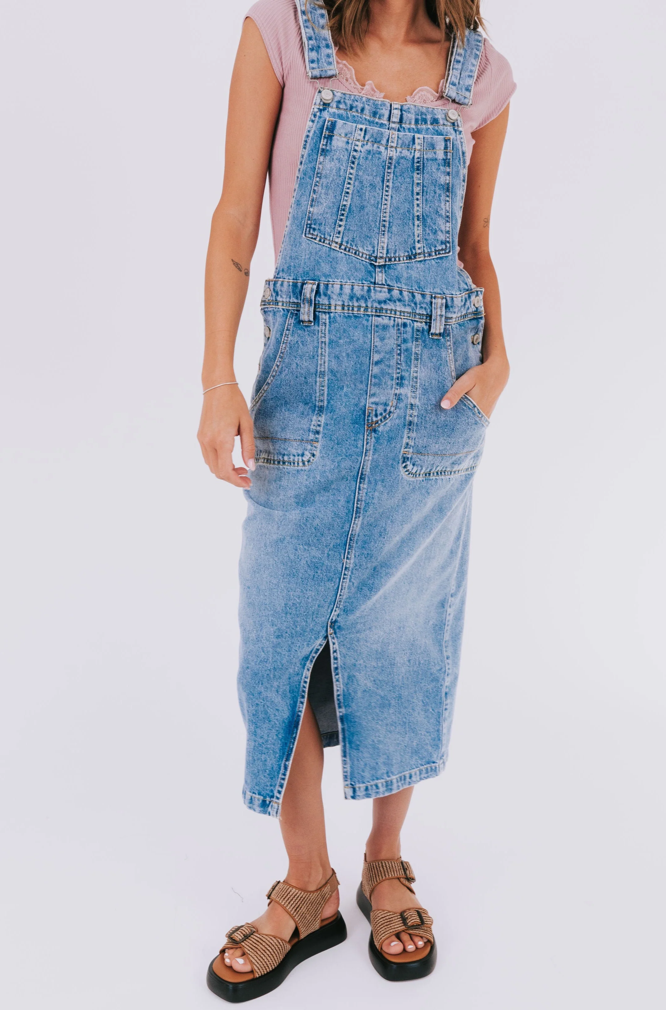FREE PEOPLE - Bardot Denim Skirtall - Image 3