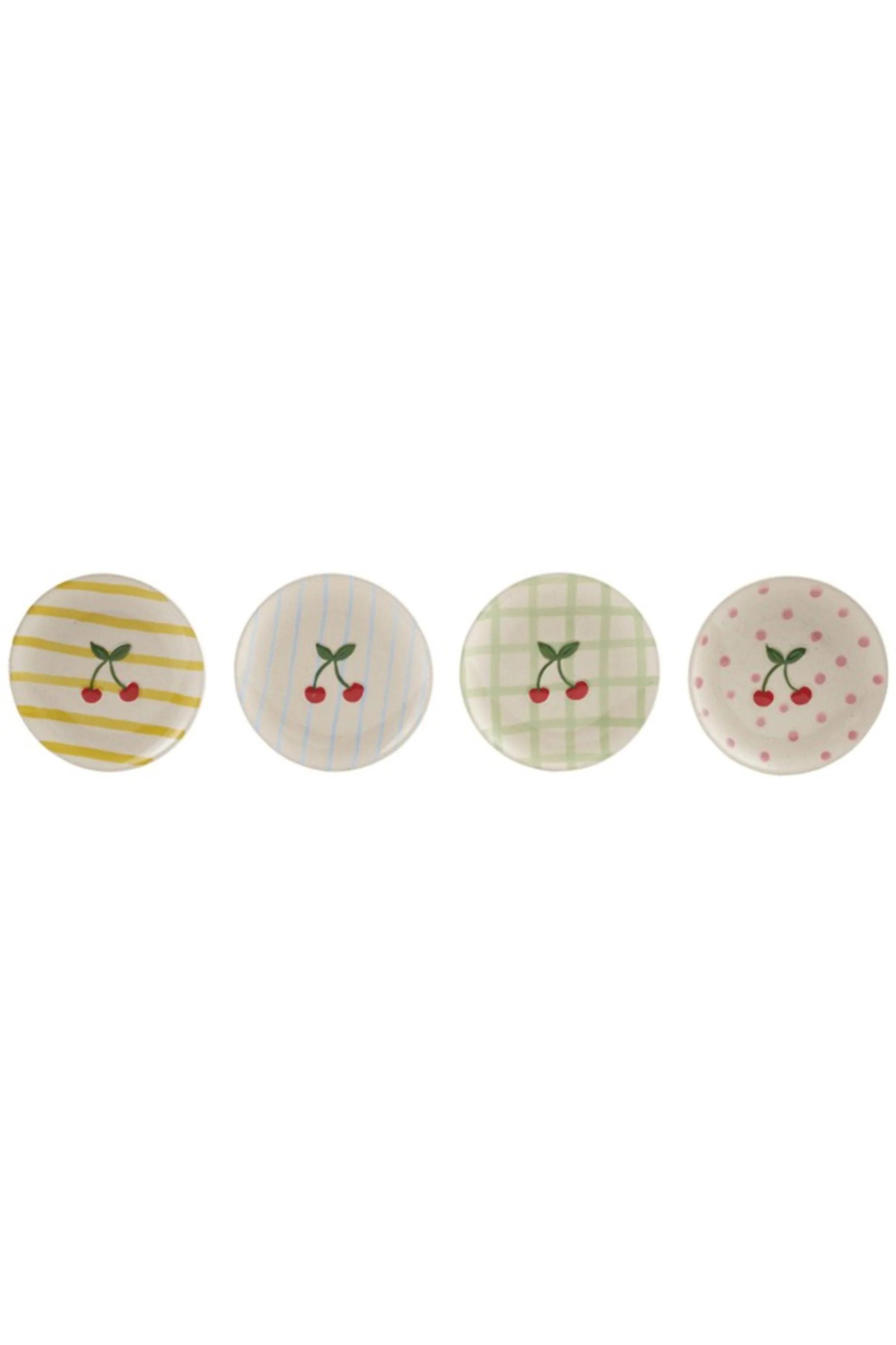 HAZEL MAZEL - Hand-Painted Stoneware Plate w/ Pattern Cherries - 4 Colors - Image 2