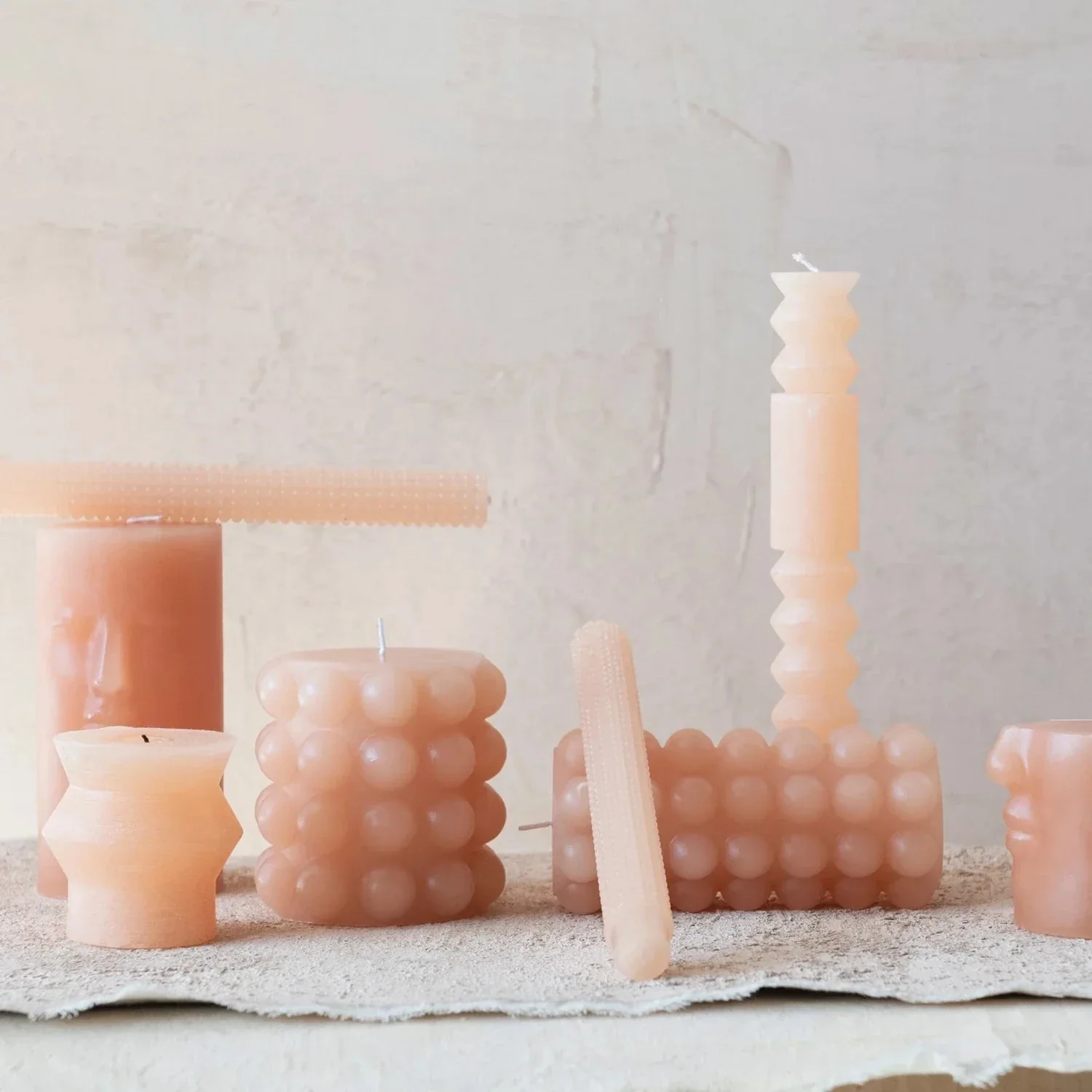 Hobnail Taper Candles, Unscented, Set of 2 - Image 2