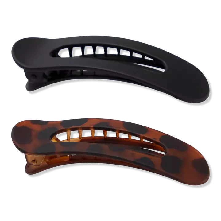 KITSCH - Flat Lay Claw Clip 2pc Flat - Black & Tort - Image 4