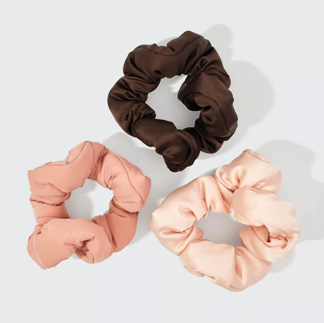 KITSCH - Recycled Fabric Cloud Scrunchies 3pc Set - Rosewood - Image 3