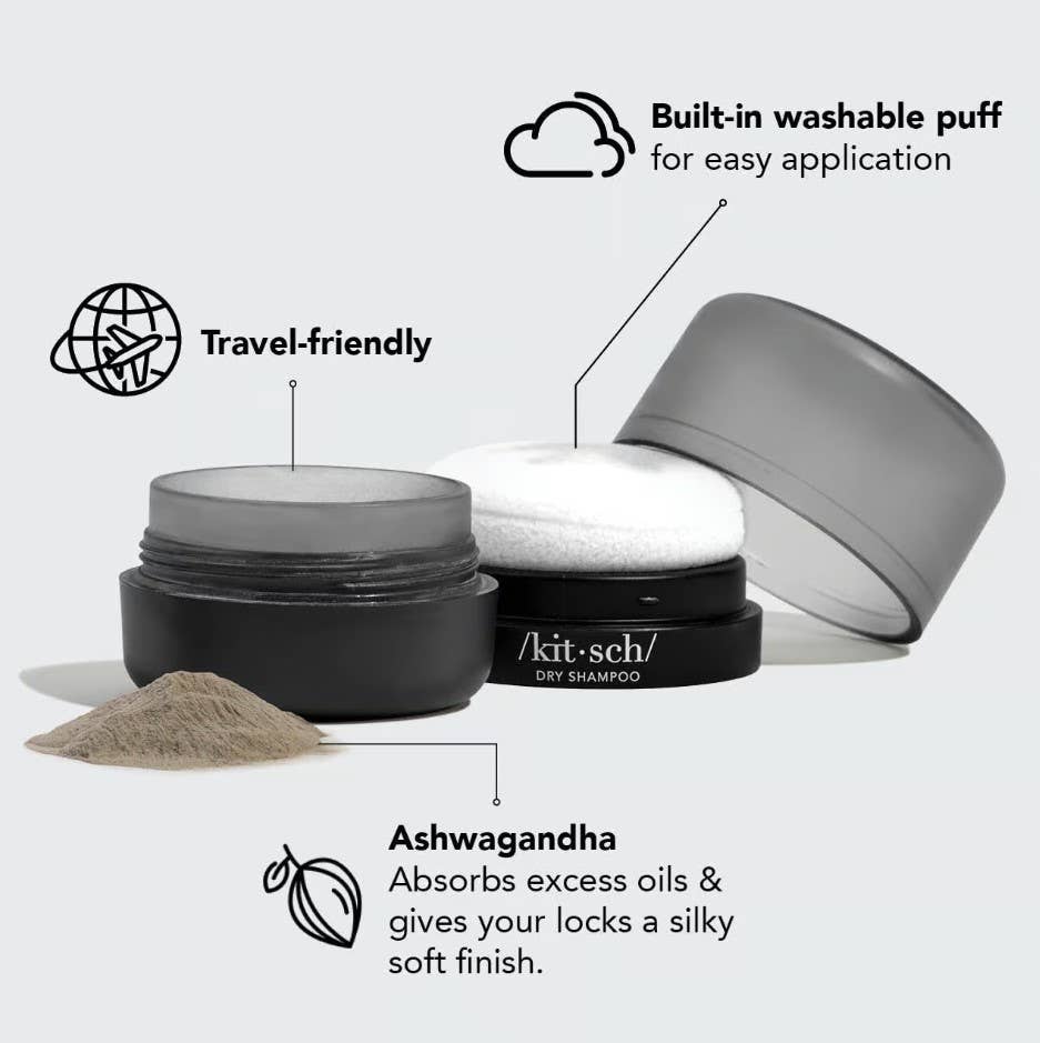 KITSCH - Volumizing Rice Protein Dry Shampoo - Dark Tinted Powder - Image 4