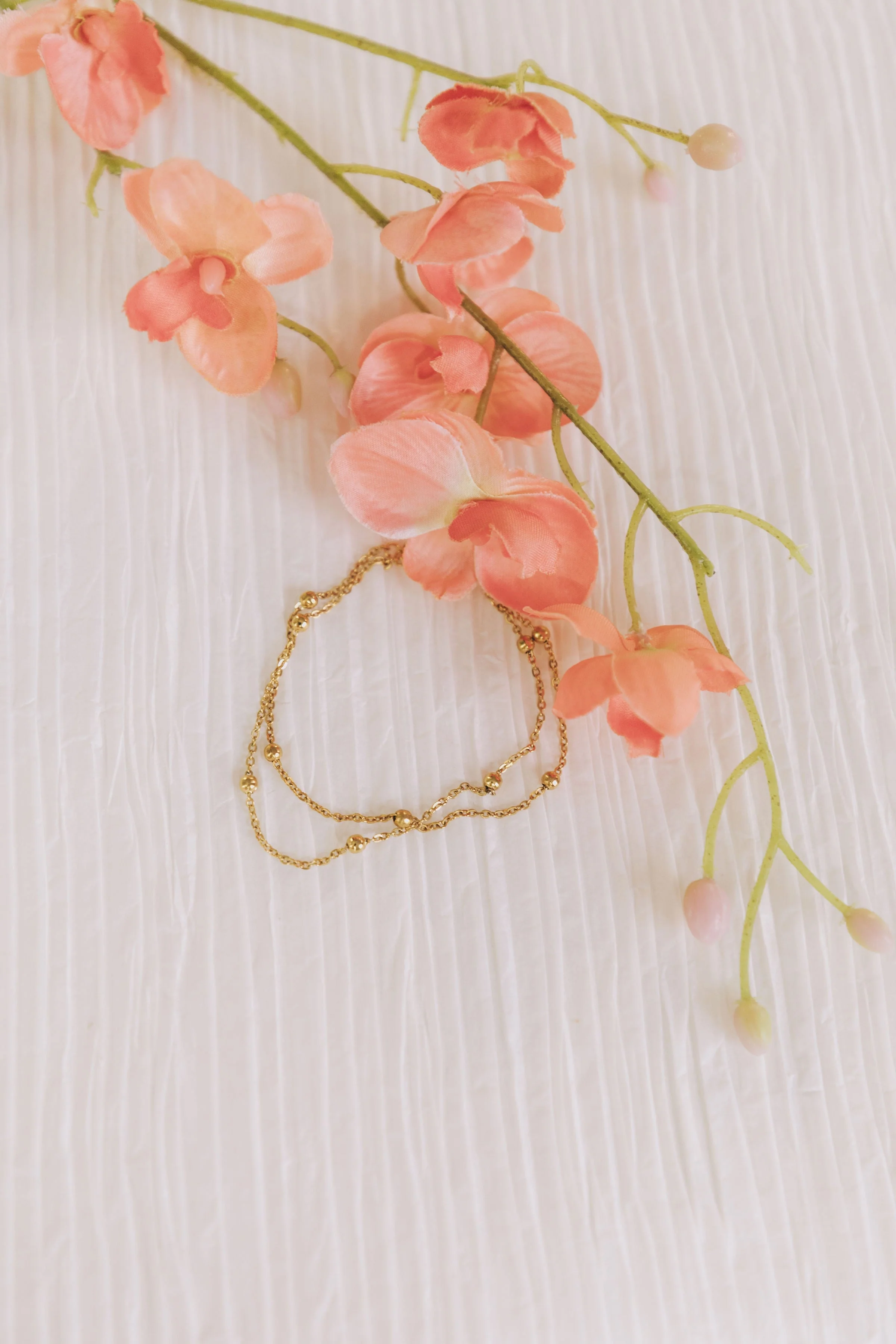 Layered Gold Beaded Bracelet - Image 2