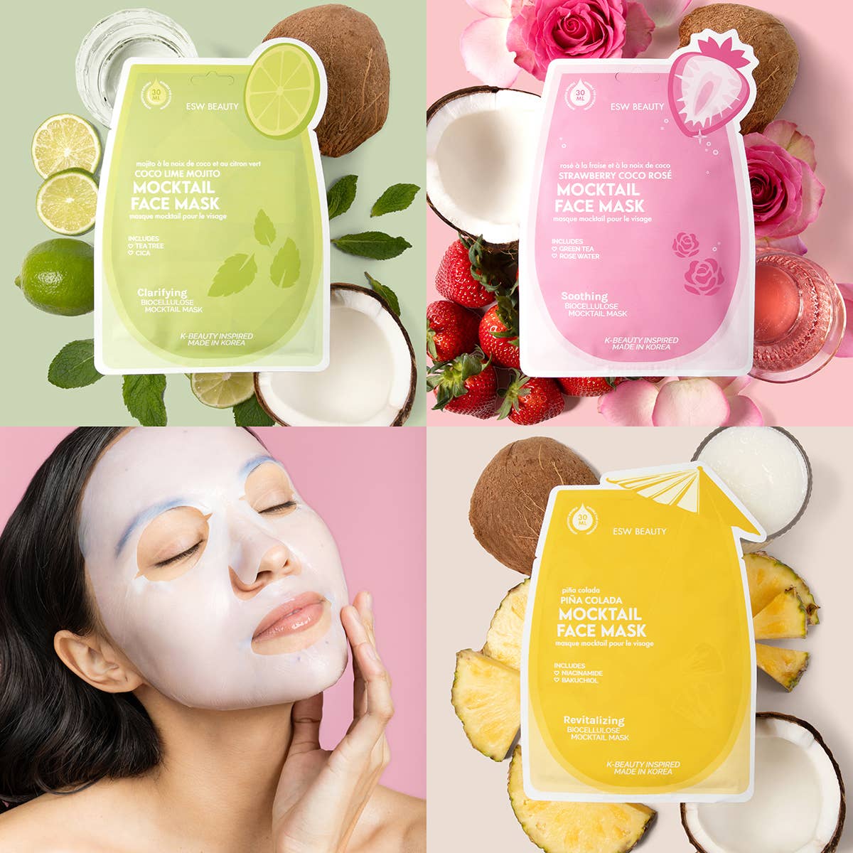 ESW BEAUTY - Mocktail Biocellulose Face Mask Set - Image 3