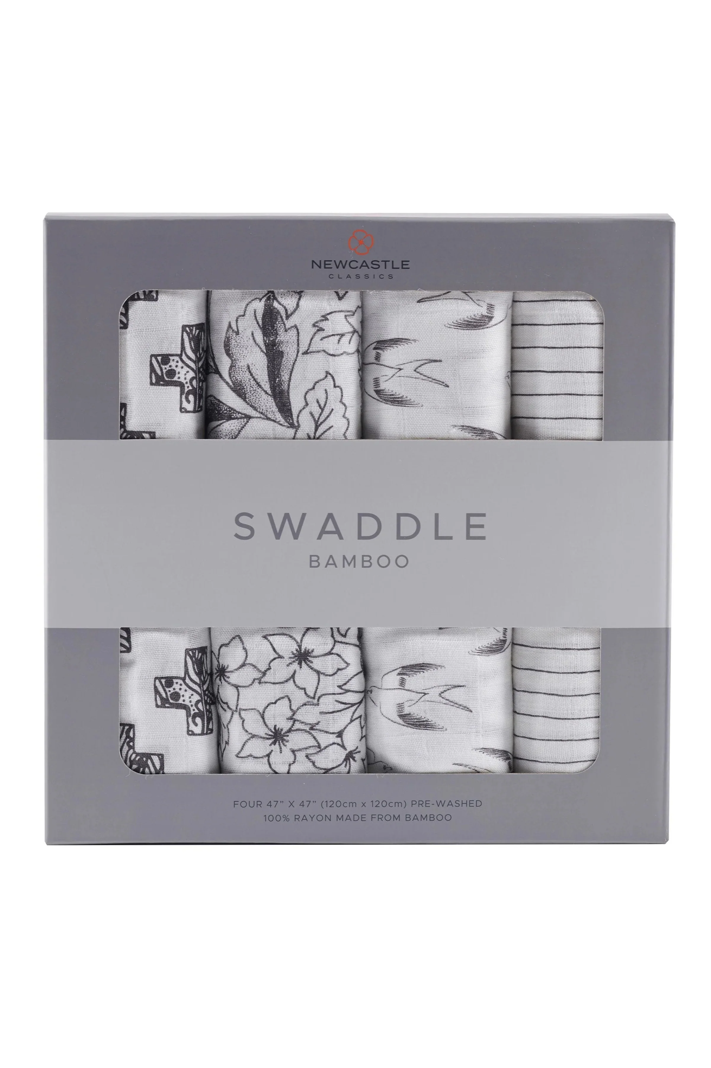 BABY - Monochrome Bamboo Muslin Swaddle 4-Pack