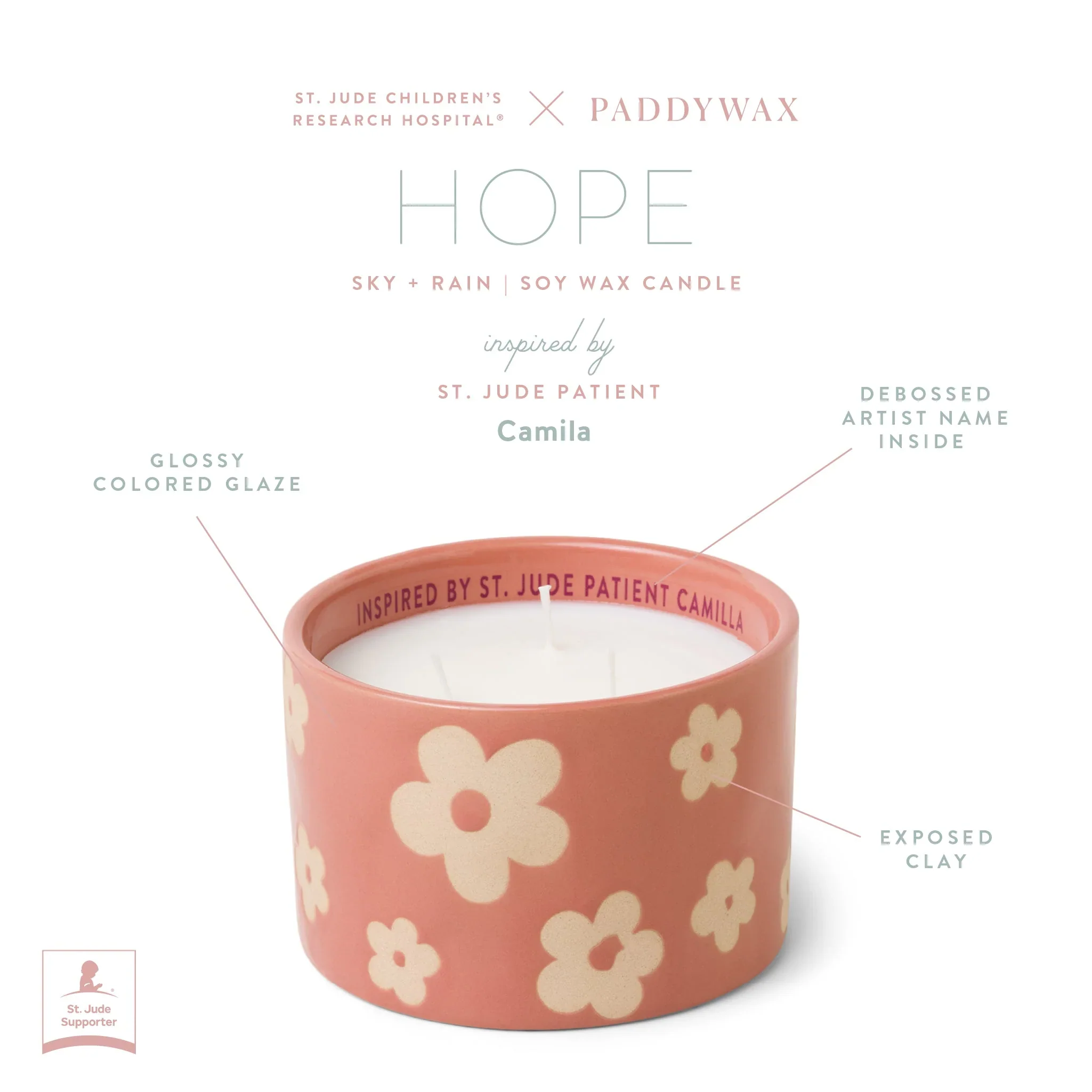 PADDYWAX - St. Jude Giveback "Hope" 11 oz. Candle - Sky + Rain - Image 3