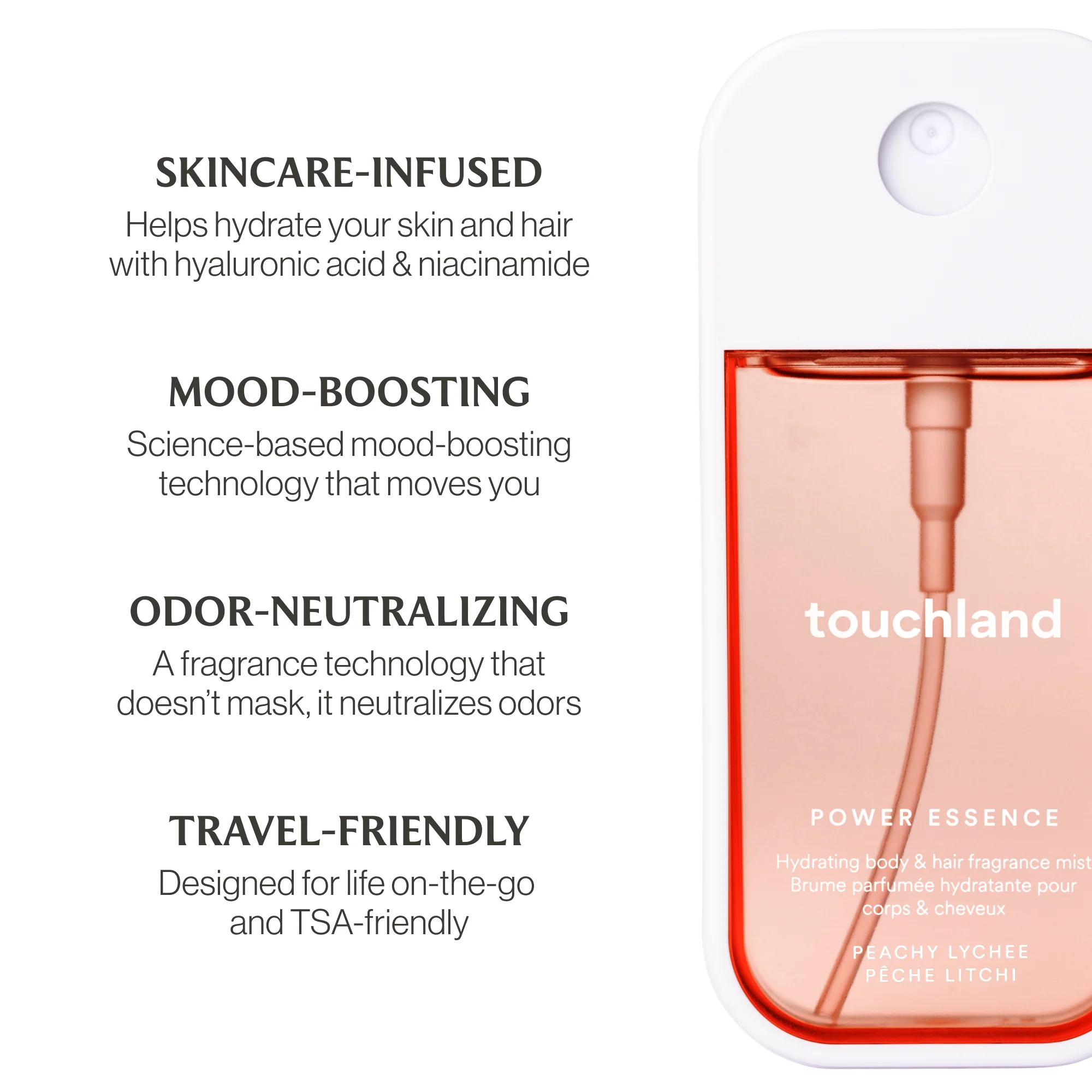 TOUCHLAND - Peachy Lychee Power Essence Body & Hair Fragrance Mist - Image 4