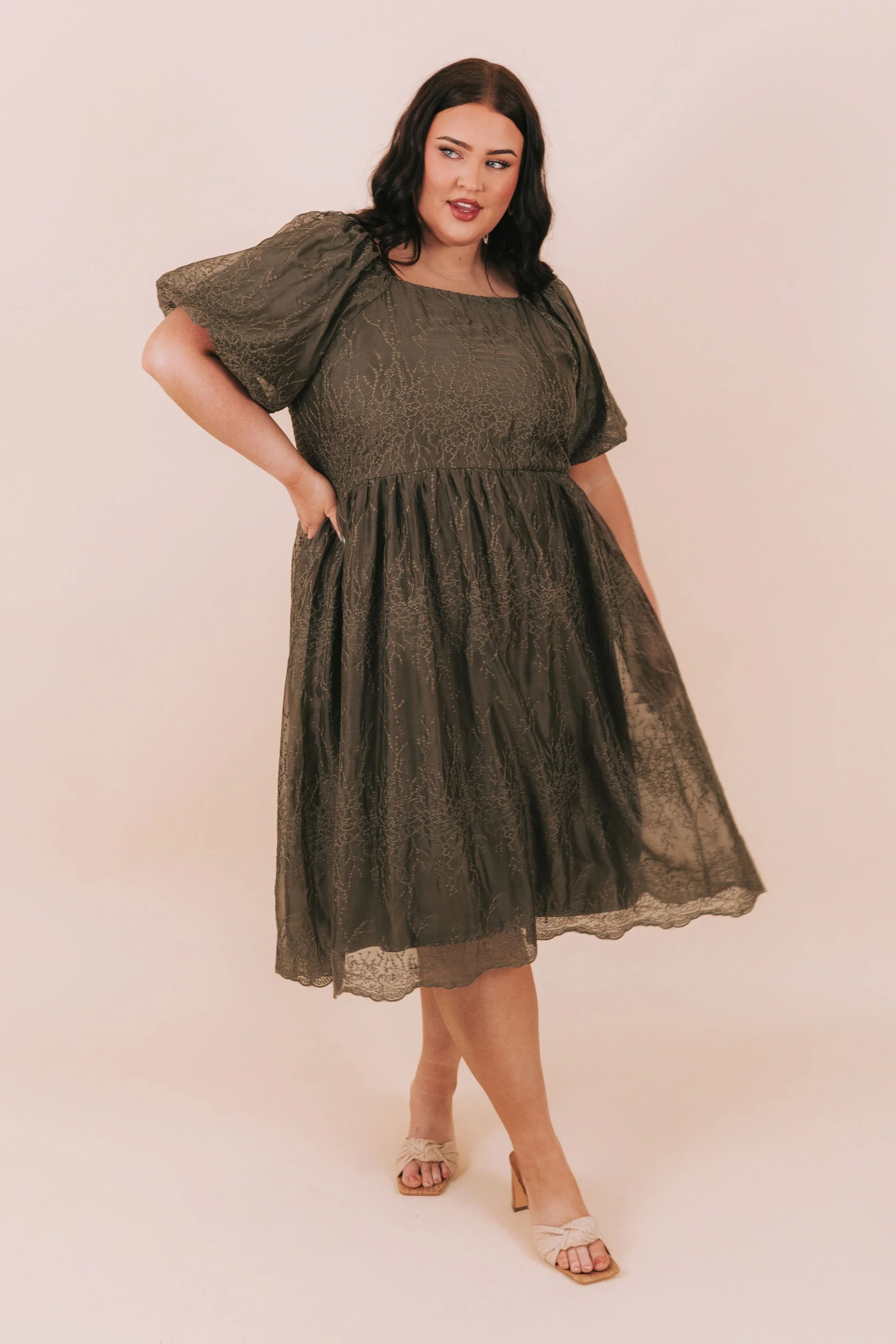 PLUS SIZE - Extend An Olive Branch Dress - Image 6