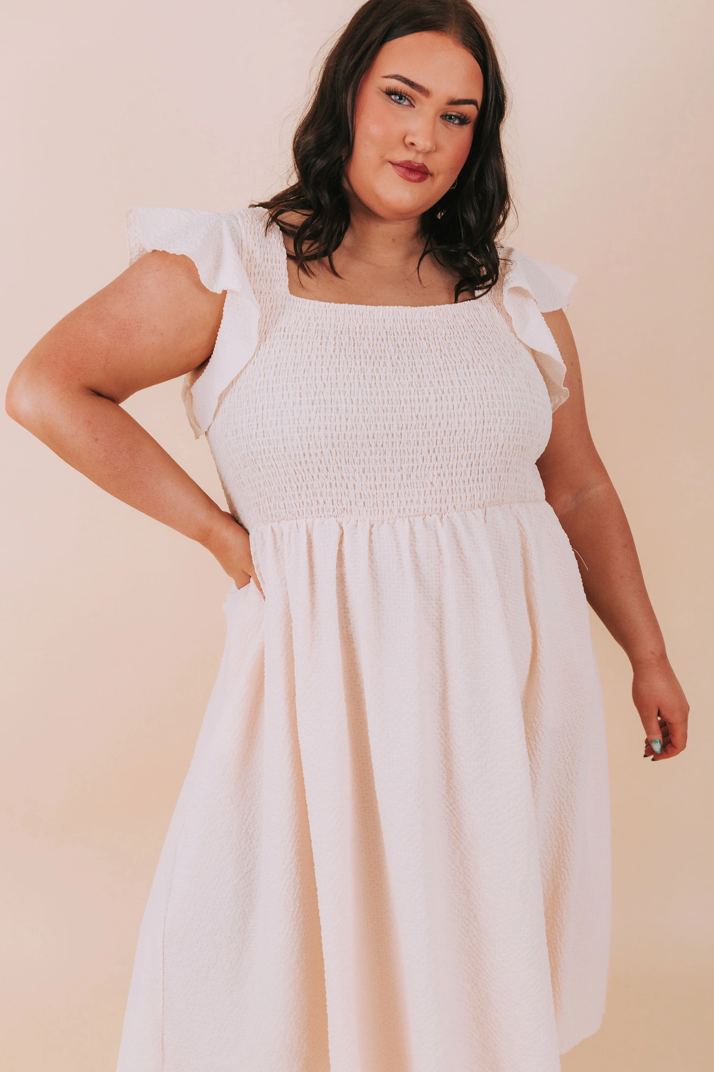 PLUS SIZE - Neutral Glam Dress - Image 3