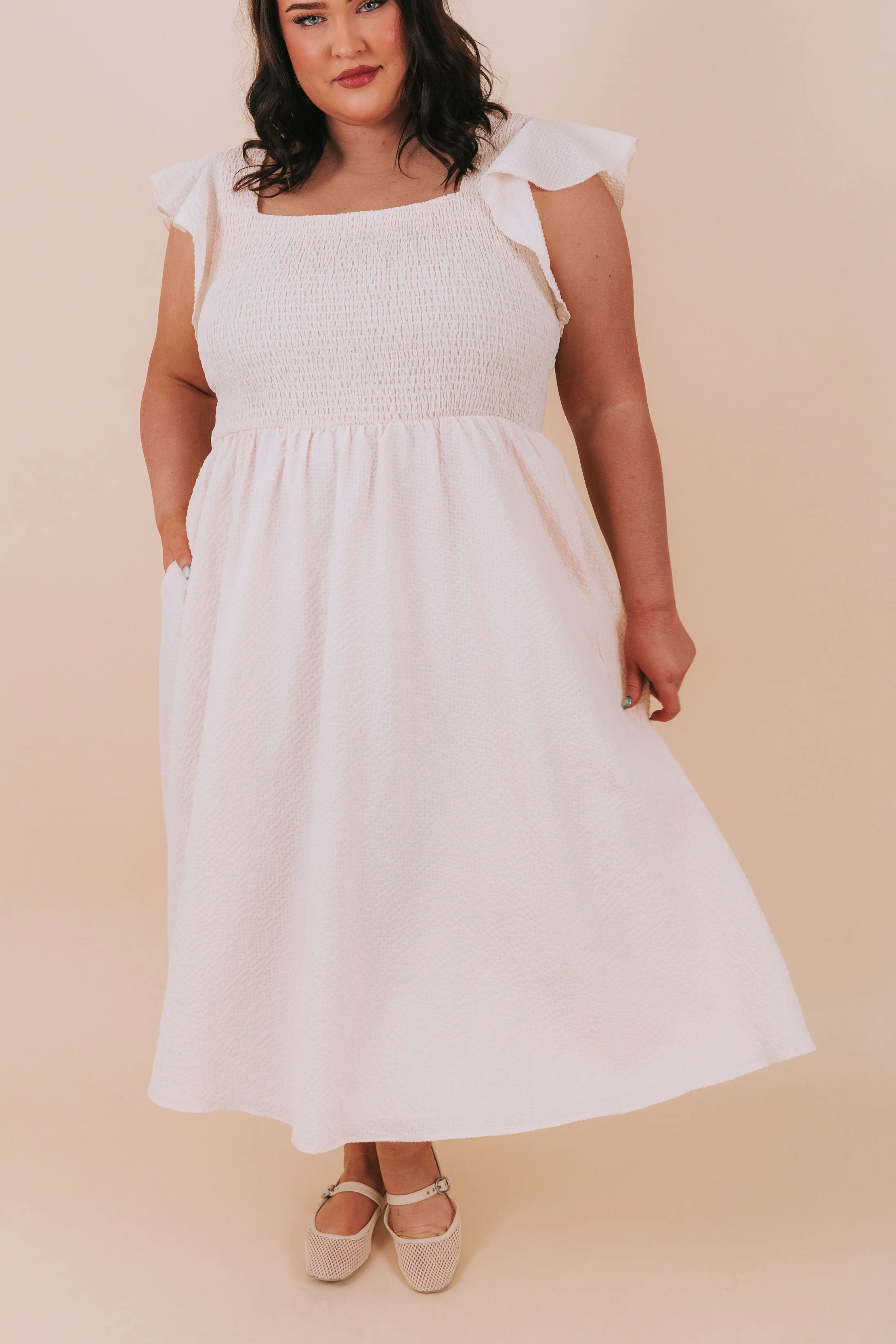 PLUS SIZE - Neutral Glam Dress - Image 4
