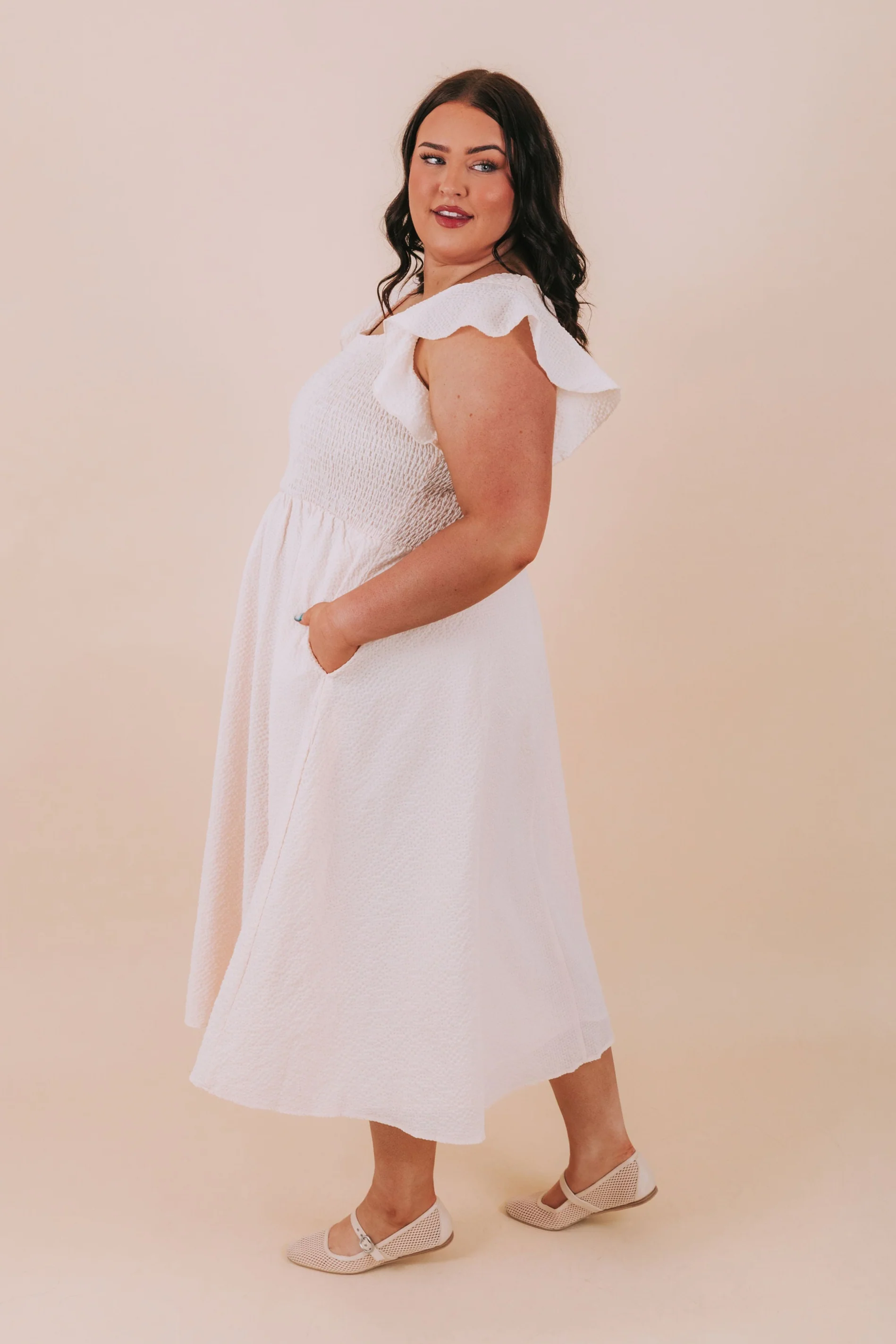 PLUS SIZE - Neutral Glam Dress - Image 5