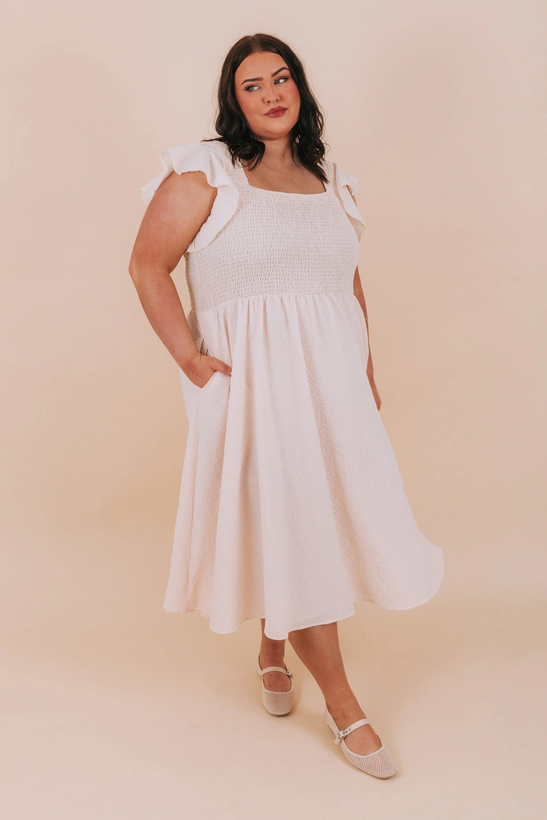 PLUS SIZE - Neutral Glam Dress - Image 6