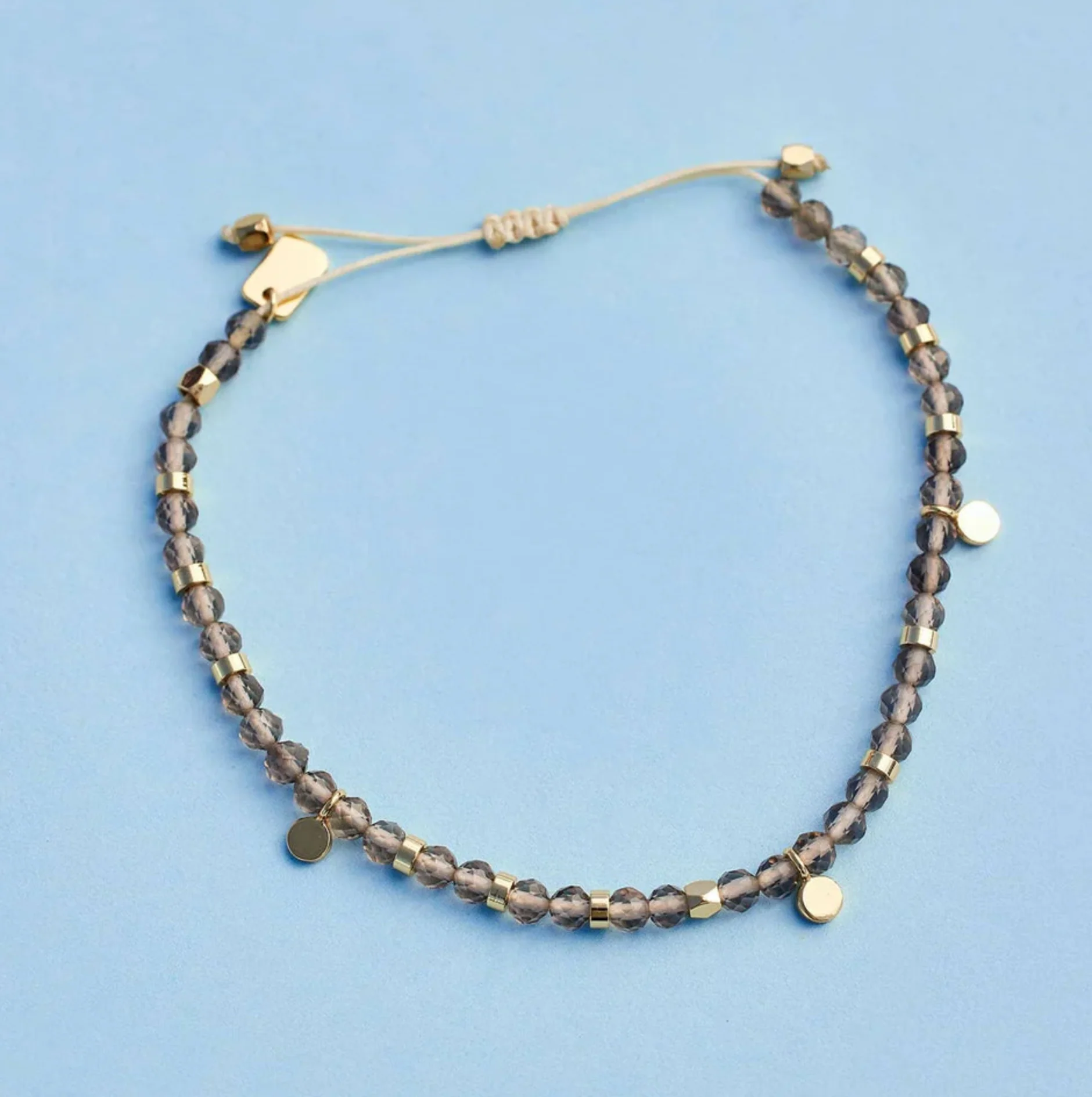 PURA VIDA - Smokey Quartz Beaded String Bracelet - Image 2