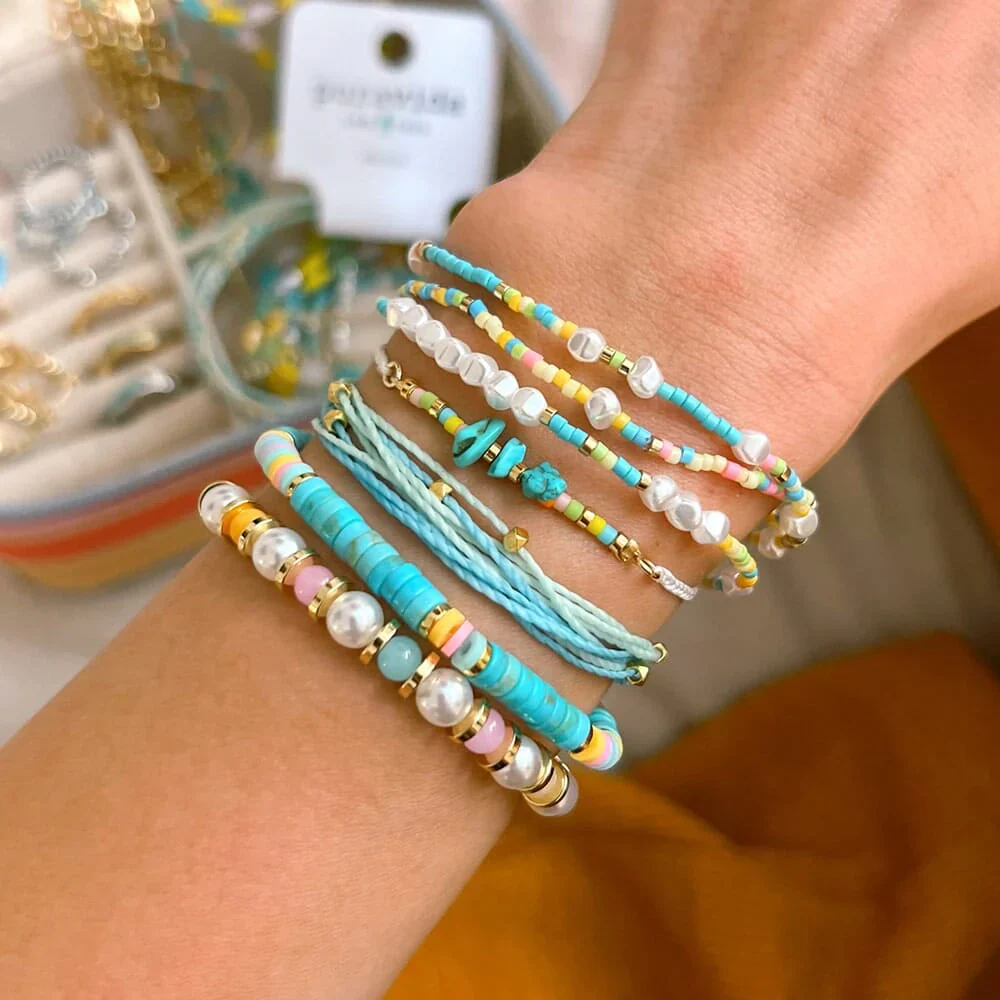 PURA VIDA - Desert Turquoise Stretch Bracelet - Image 2