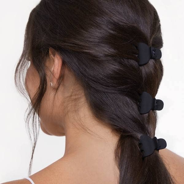 KITSCH - Recycled Plastic X-Small Claw Clips 6pc - Black & Tort - Image 3