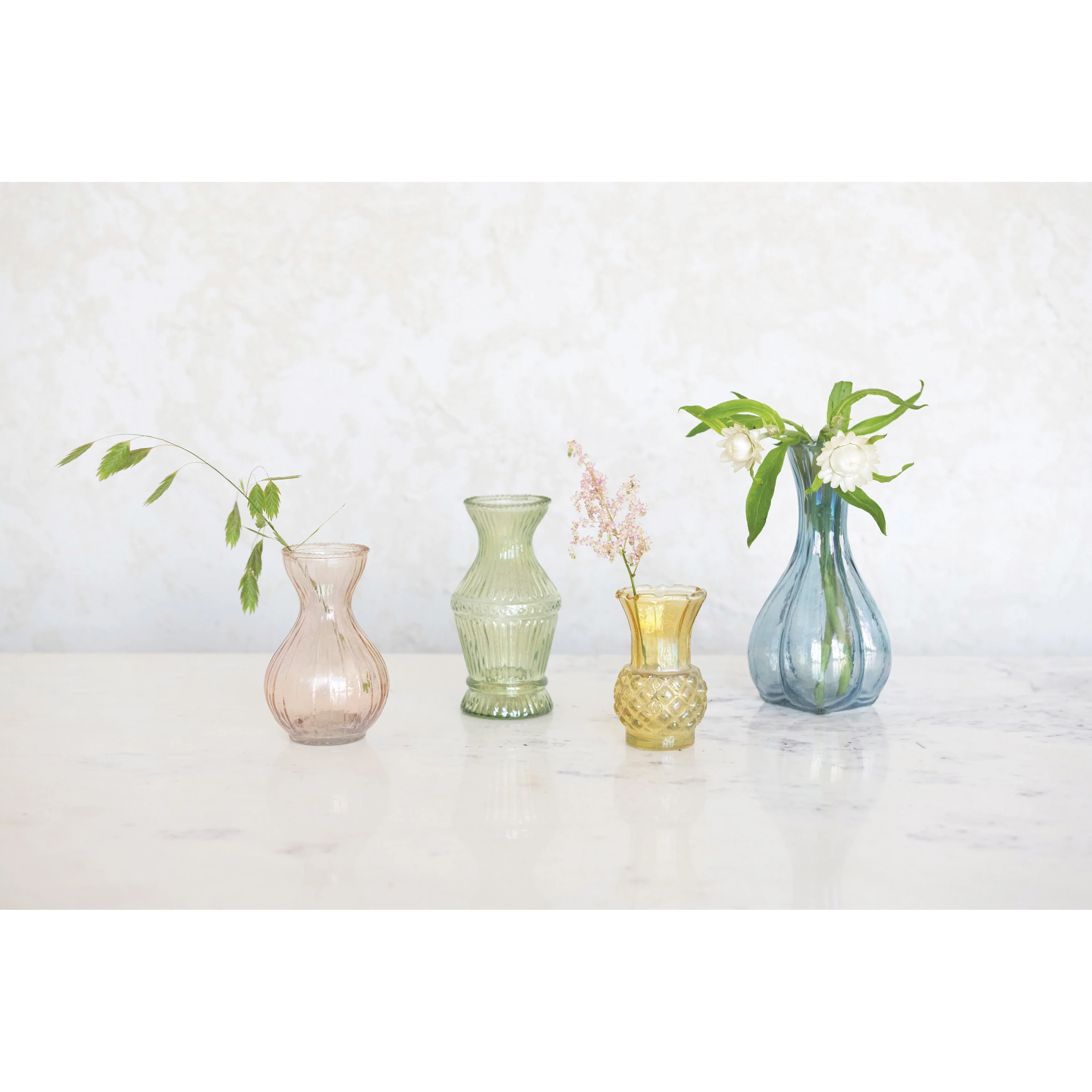 Debossed Glass Vases - 4 Colors - Image 2