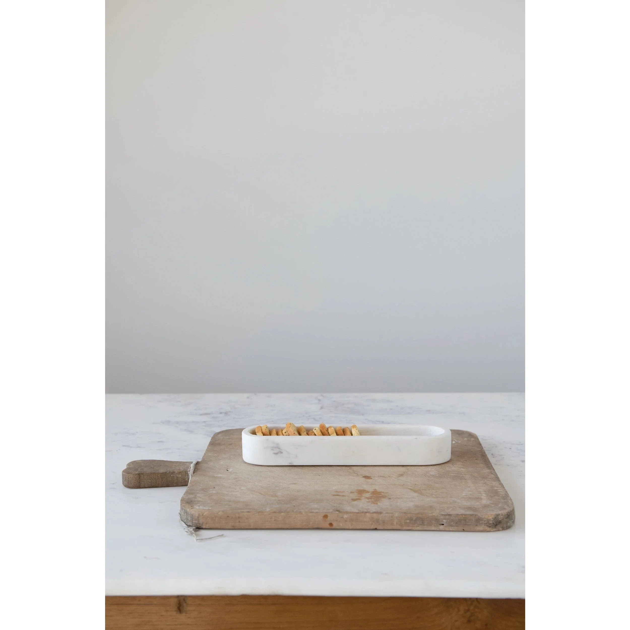 White Marble Cracker Dish - Image 2