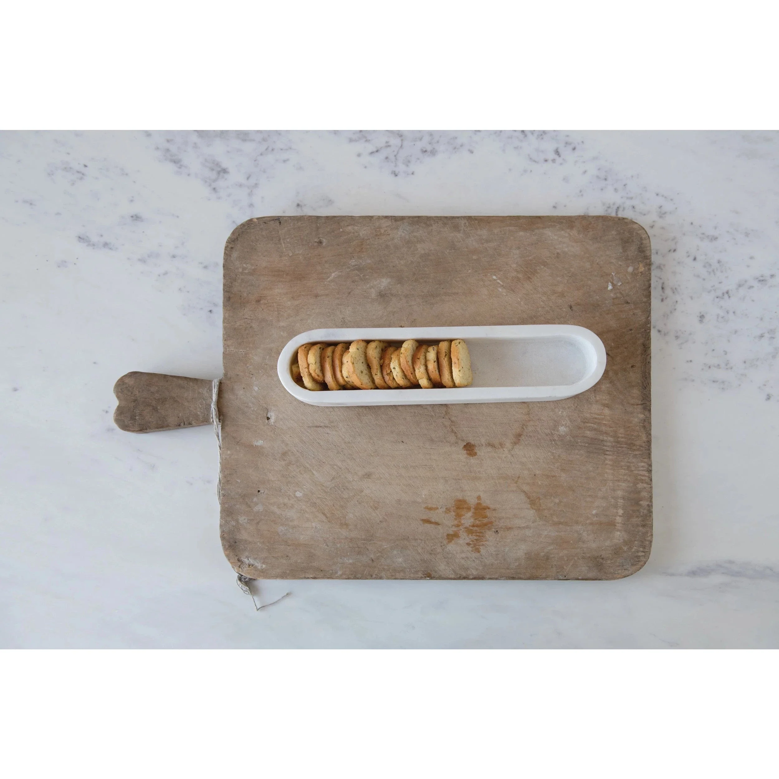 White Marble Cracker Dish - Image 3